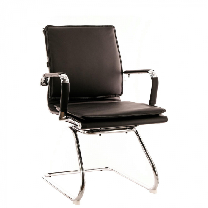 Кресло для посетителей Everprof Nerey CF Экокожа Черный