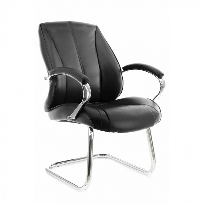 Кресло для посетителей Everprof Forum CF Экокожа Черный