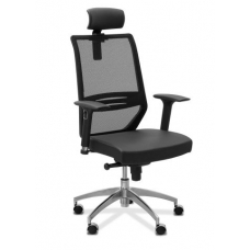 Кресло Aero lux подголовник сетка/экокожа / черная CN1114 и др. цвета