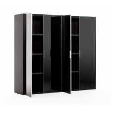 Шкаф для бумаг 4-дверный LIB4/899 +2*LIBW/899 BLACK GLASS