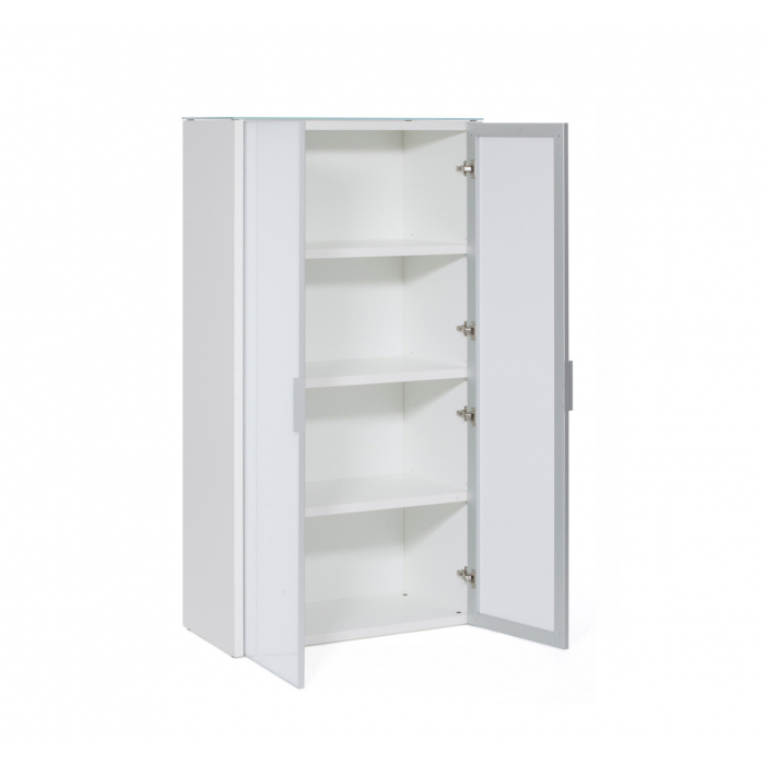 Шкаф для бумаг 2-дверный LIB2/980 + LIBW/980 WHITE crvGLASS