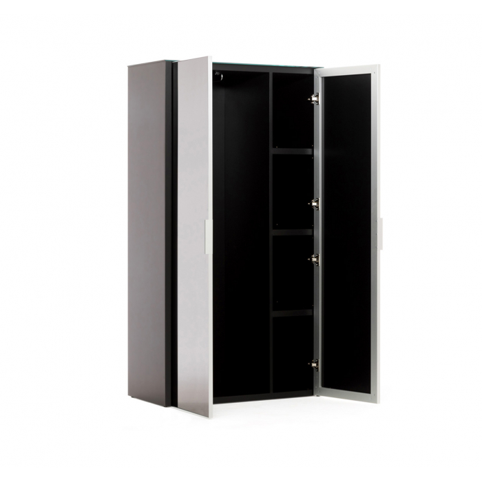 Гардероб 2-дверный NEWLIB2/899 + LIBSH/899 BLACK GLASS