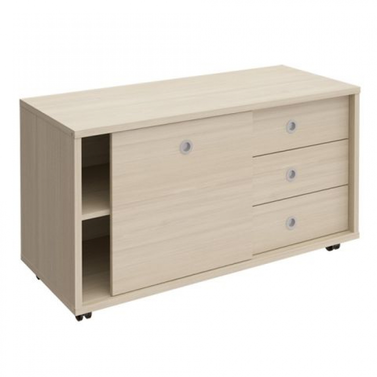 Тумба выкатная 3 ящика без замка + дверь-купе из ДСП 202-550