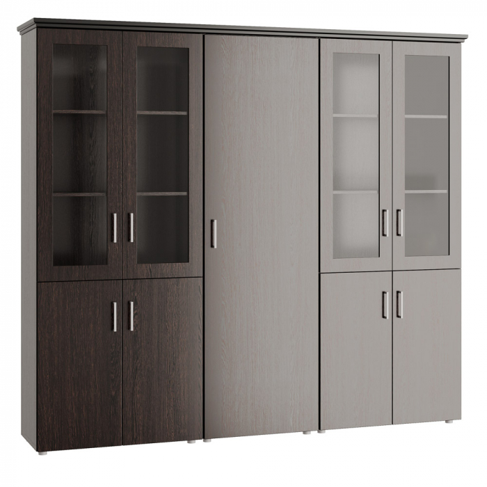 Шкаф для бумаг с гардеробом 5 створок BSN301500 х2 +  BSN301502 х1 + BSN301595 х1