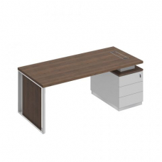 Стол руководителя на опорной тумбе (левый/правый) с декоративной вставкой БР 110