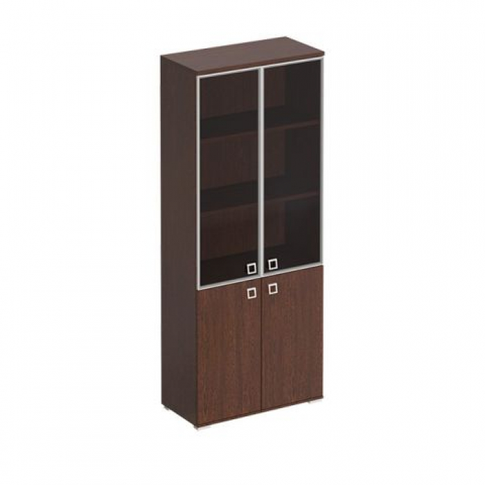 Шкаф для документов со стеклянными тонированными дверьми в рамке cosmo КС 306 ВН