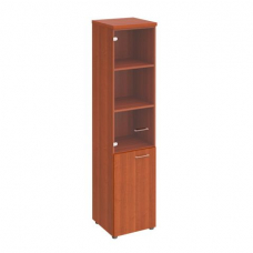 Шкаф для документов узкий со стеклянной прозрачной дверью ПТ 986