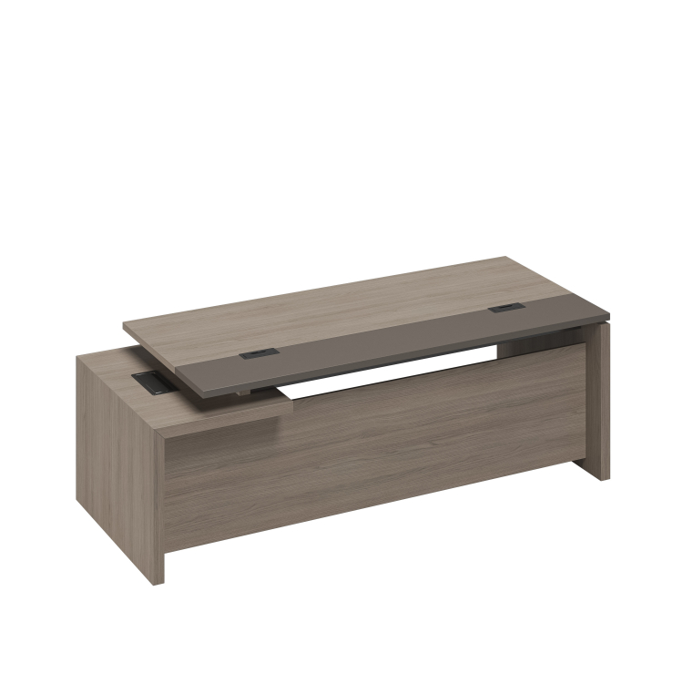 Стол руководителя с кабель-каналами с тумбой 3 ящика правый РС 124