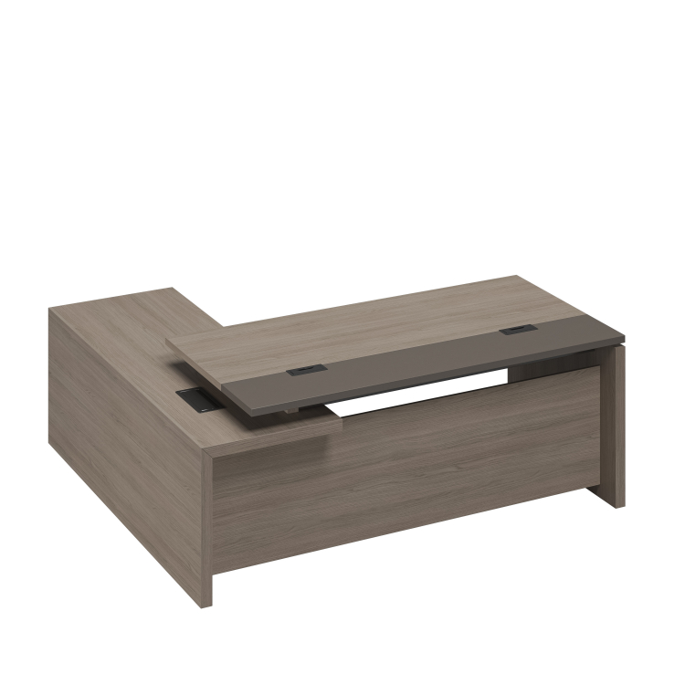 Стол руководителя с кабель-каналами с брифинг-приставкой боковой правый РС 130