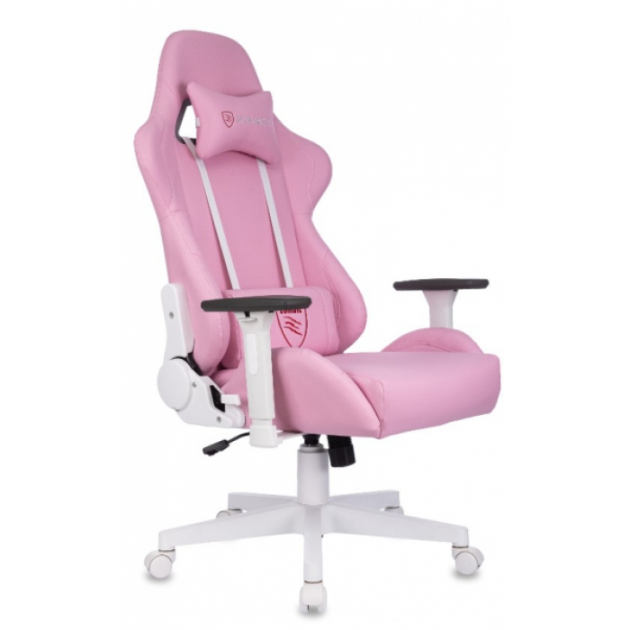 Кресло игровое Бюрократ Zombie Neo экокожа розовая