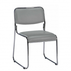 Кресло для посетителей Everprof Fix Chrome Экокожа Серый