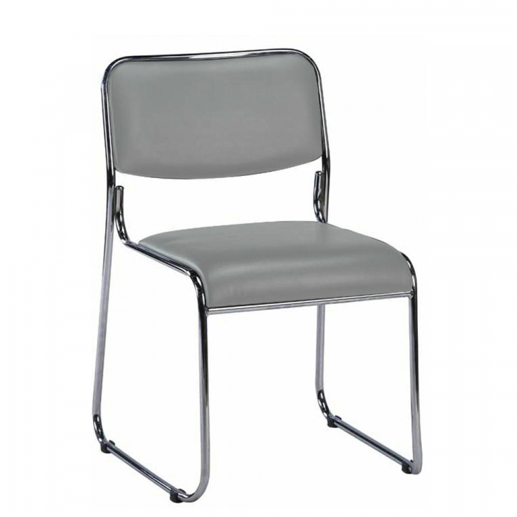 Кресло для посетителей Everprof Fix Chrome Экокожа Серый