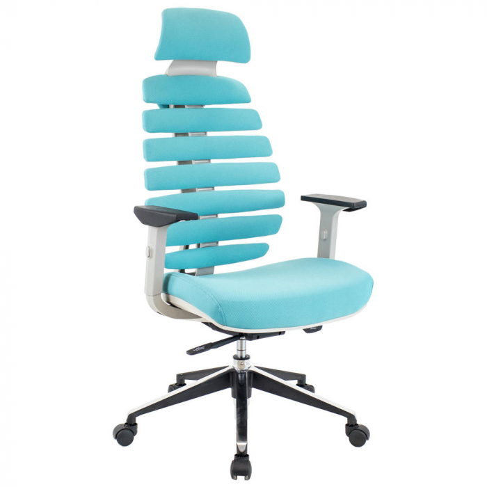 Кресло руководителя Everprof Ergo Grey Ткань Бирюзовый