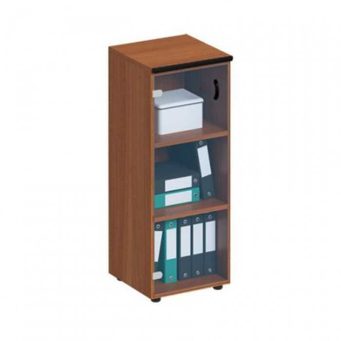 Шкаф для документов средний узкий со стеклянной прозрачной дверью ДР 967