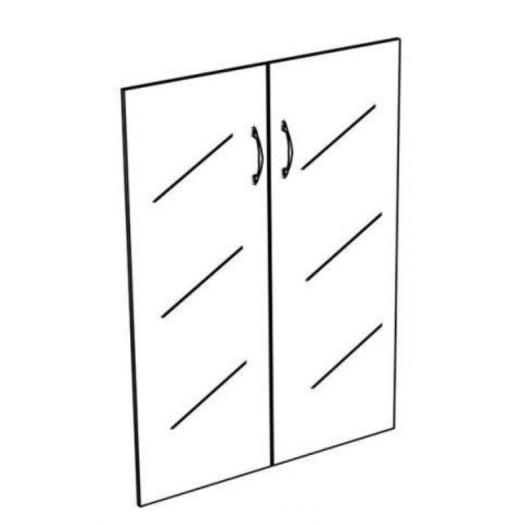 Двери стеклянные средние тонированные (2шт) комфорт К 634