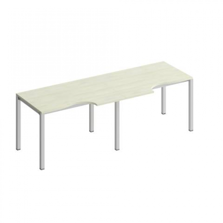 Рабочая станция со столами эргономичными на металлокаркасе комфорт КФ (2х120) К.1135-2