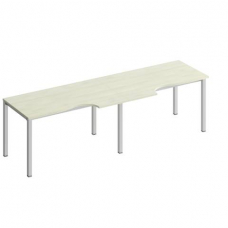 Рабочая станция со столами эргономичными на металлокаркасе комфорт КФ (2х140) К.1137-2