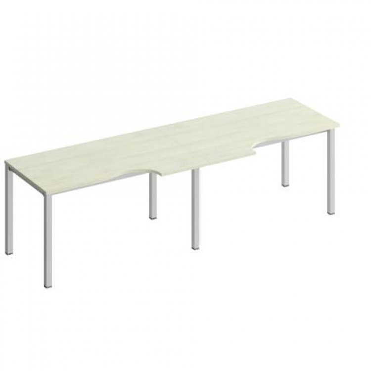 Рабочая станция со столами эргономичными на металлокаркасе комфорт КФ (2х140) К.1137-2