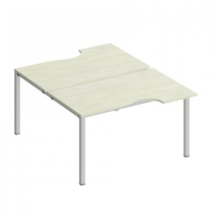 Рабочая станция со столами эргономичными на металлокаркасе комфорт КФ (2х140) К.1149