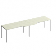 Рабочая станция со столами эргономичными на металлокаркасе комфорт КФ (2х160) К.1139-2