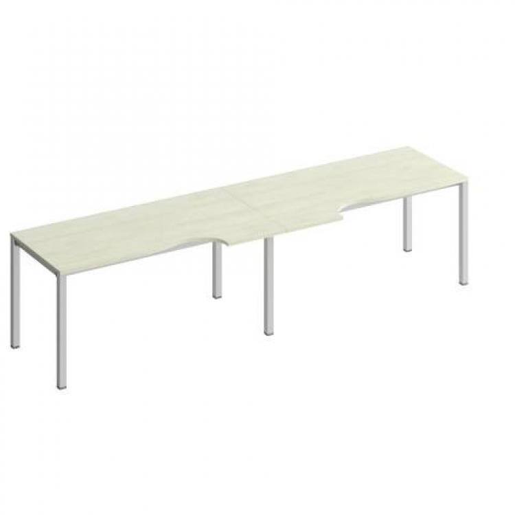 Рабочая станция со столами эргономичными на металлокаркасе комфорт КФ (2х160) К.1139-2