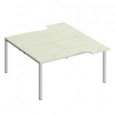 Рабочая станция со столами эргономичными на металлокаркасе комфорт КФ (2х160) К.1150