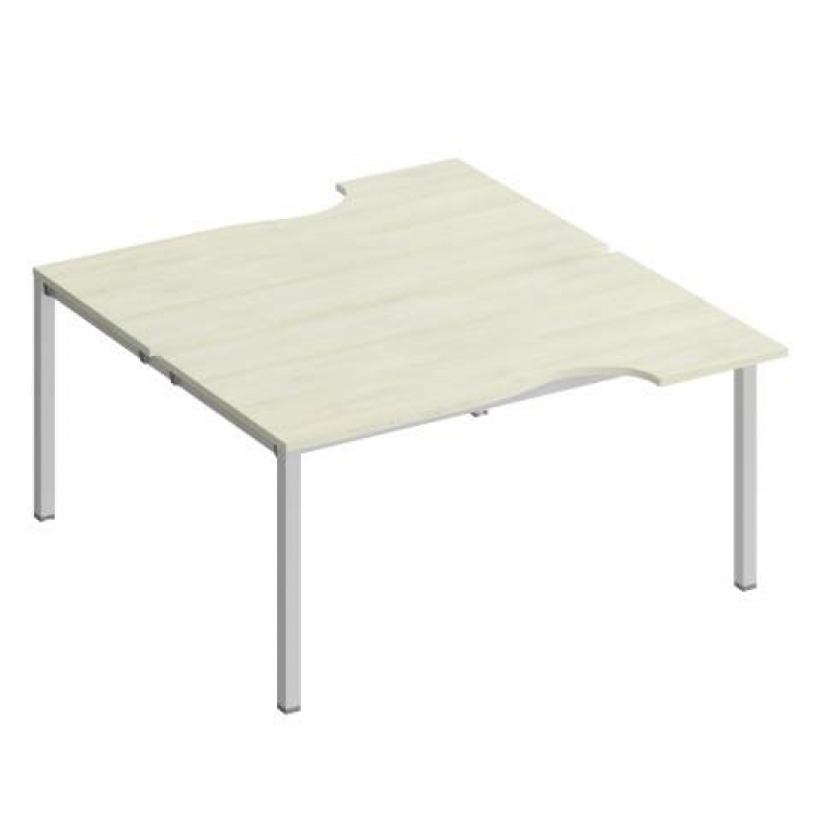 Рабочая станция со столами эргономичными на металлокаркасе комфорт КФ (2х160) К.1150