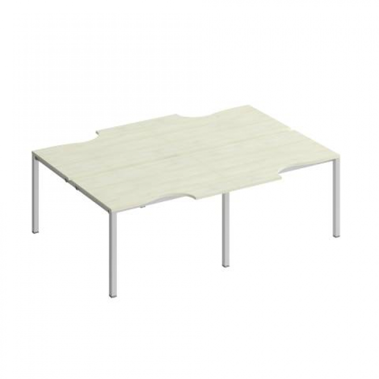 Рабочая станция со столами эргономичными на металлокаркасе комфорт КФ (4х120) К.1148-2