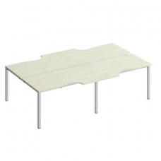 Рабочая станция со столами эргономичными на металлокаркасе комфорт КФ (4х140) К.1149-2