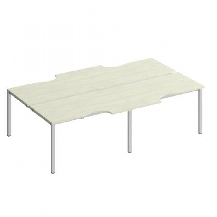 Рабочая станция со столами эргономичными на металлокаркасе комфорт КФ (4х140) К.1149-2