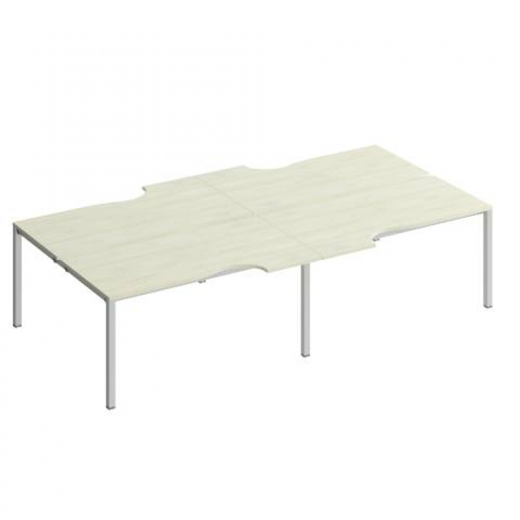 Рабочая станция со столами эргономичными на металлокаркасе комфорт КФ (4х160) К.1150-2