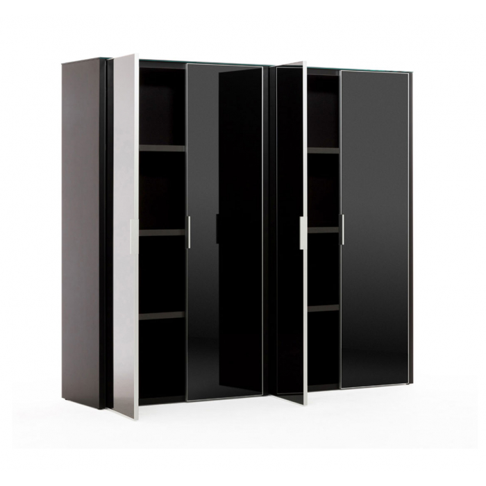 Шкаф для бумаг 4-дверный LIB4/899 +2*LIBW/899 BLACK GLASS