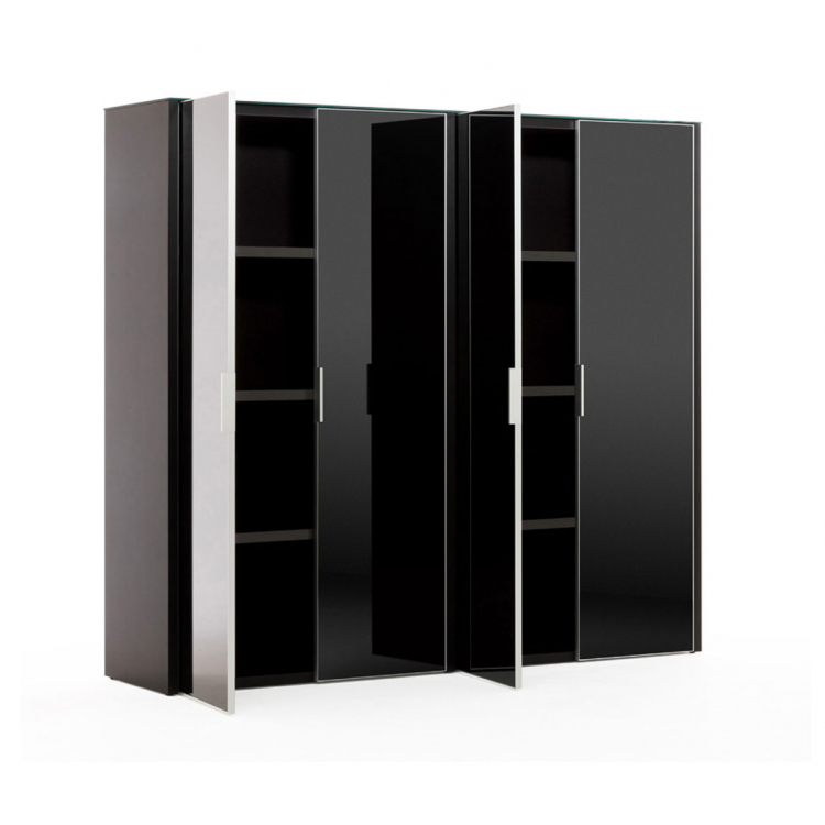 Шкаф для бумаг 4-дверный LIB4/899 +2*LIBW/899 BLACK GLASS