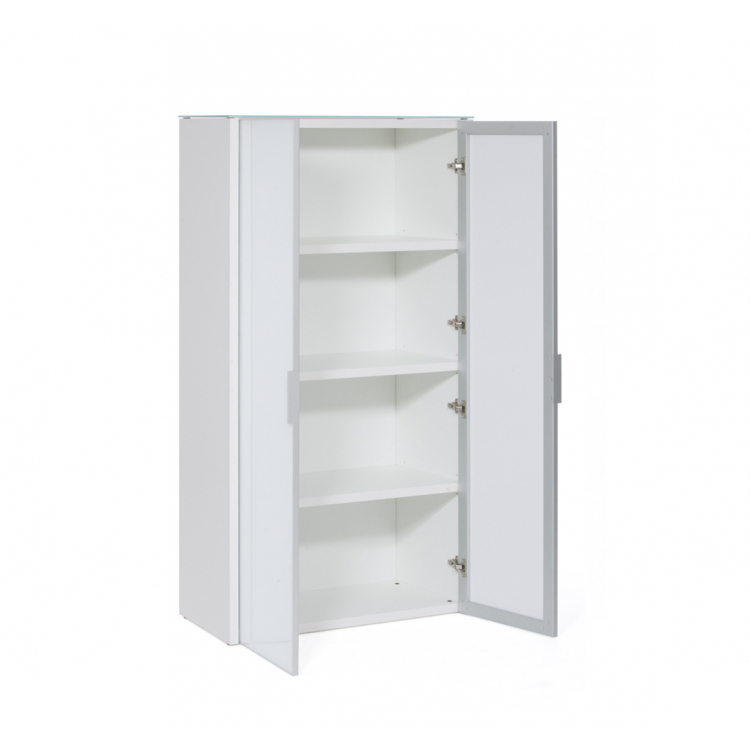 Шкаф для бумаг 2-дверный LIB2/980 + LIBW/980 WHITE crvGLASS