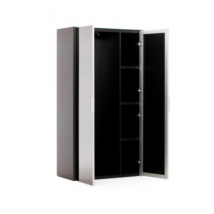 Гардероб 2-дверный NEWLIB2/899 + LIBSH/899 BLACK GLASS