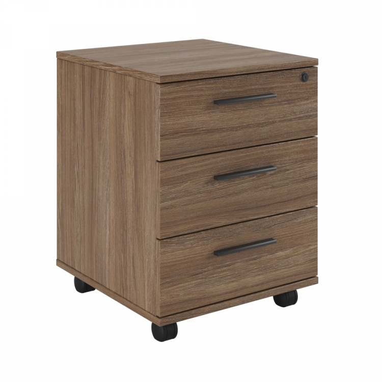 Тумба подкатная с 3 ящиками, древесный AST33930304