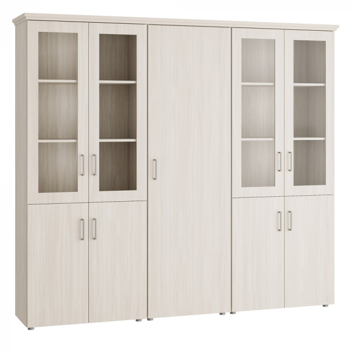 Шкаф для бумаг с гардеробом 5 створок BSN301500 х2 +  BSN301502 х1 + BSN301595 х1