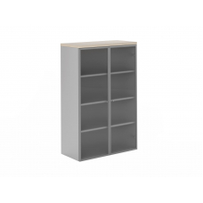 Шкаф 140 с алюм стеклянными дверями