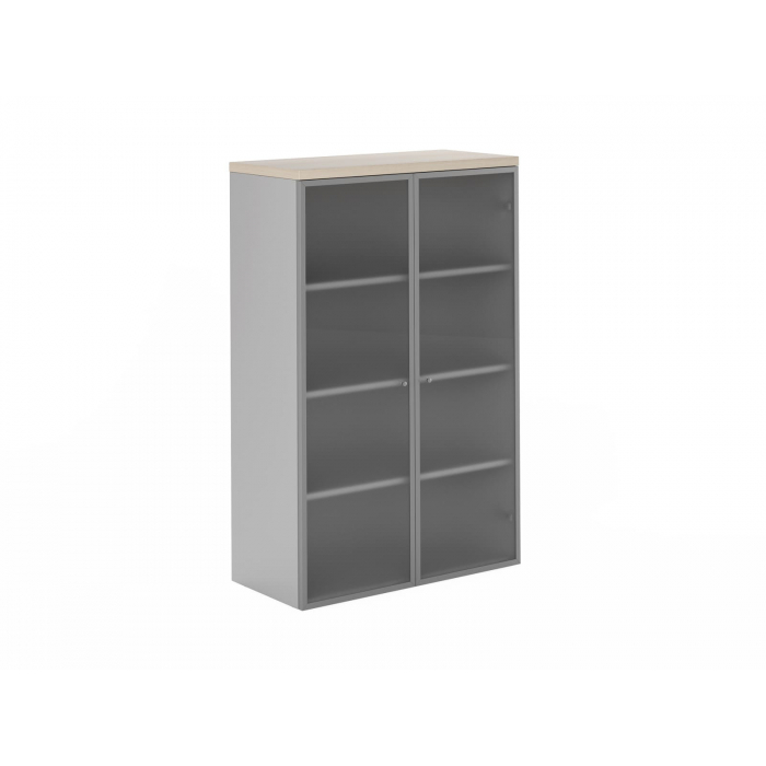 Шкаф 140 с алюм стеклянными дверями