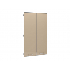 Двери средние стеклянные в алюминиевой раме (тон Беж) JNS502.G