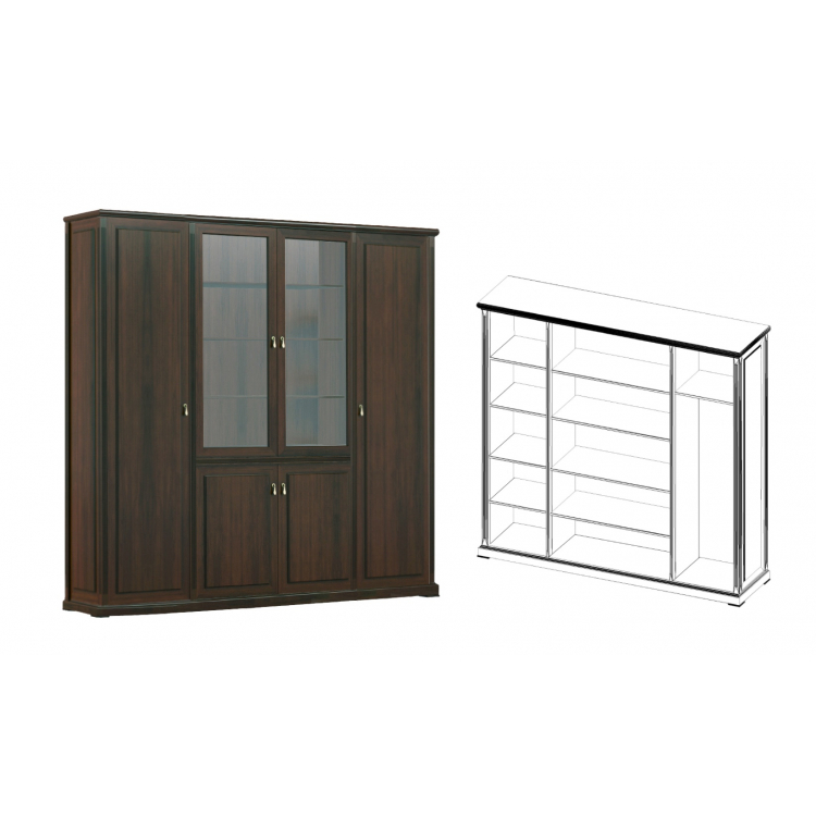 Шкаф для бумаг с гардеробом 4 створки MNS2954102 MNS2954502 MNS2954702 MNS2956102 MNS2956202 MNS2957402 Композиция 11