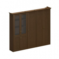 Шкаф высокий комбинированный (2 для документов 1 из 2 со стеклянными дверями + узкий для одежды) ПС 347