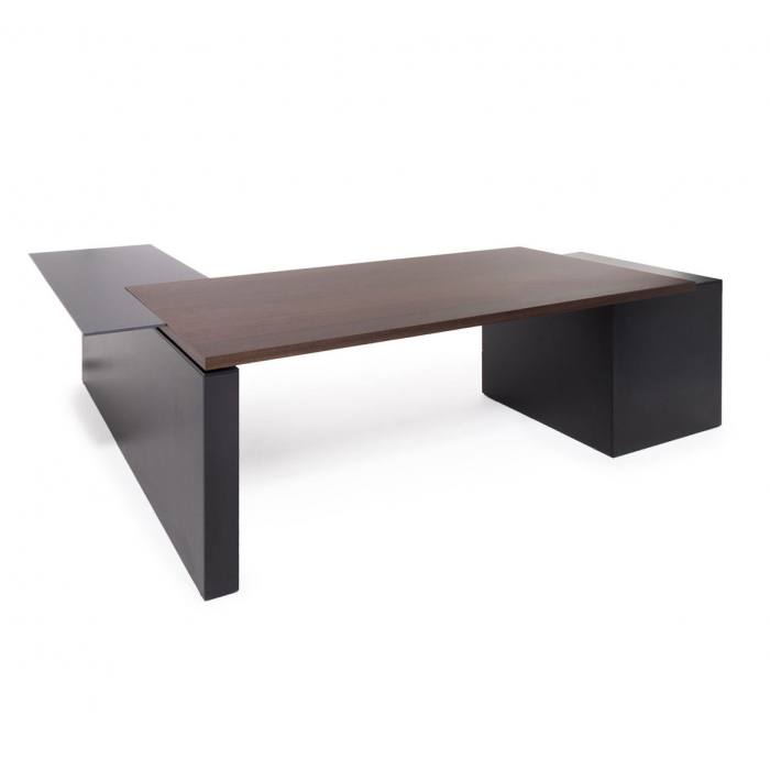 Стол письменный с опорной тумбой и приставкой 104 104 dx