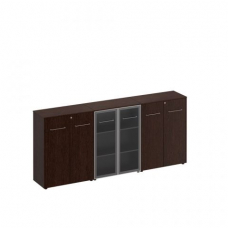 Шкаф комбинированный средний (закрытый + стекло + закрытый) МЕ 338