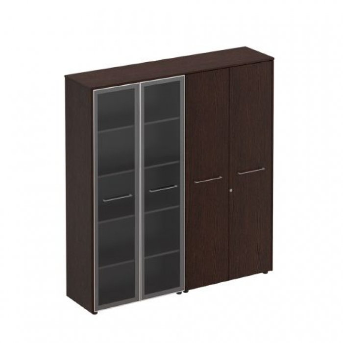 Шкаф комбинированный высокий (стекло + одежда) МЕ 357