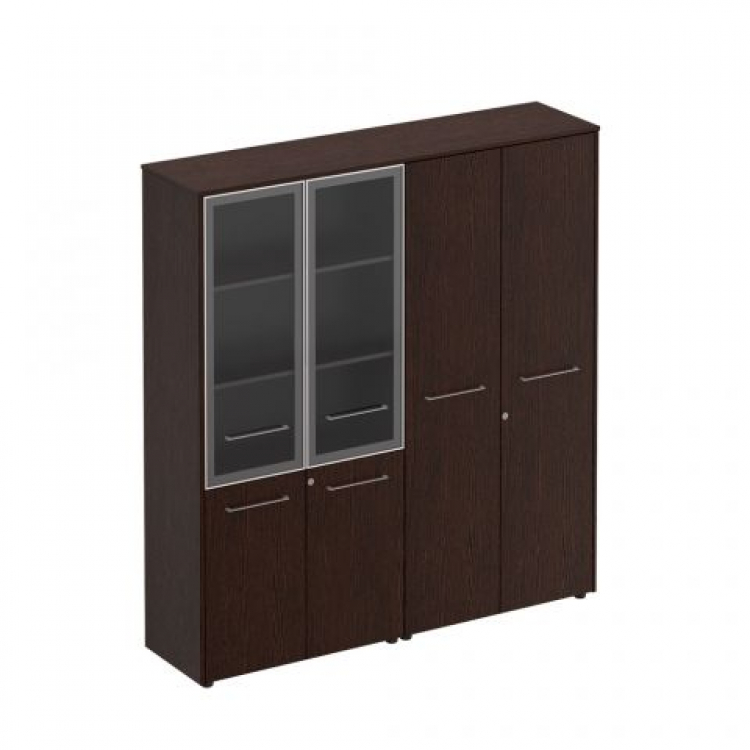 Шкаф комбинированный высокий (стекло + одежда) МЕ 358