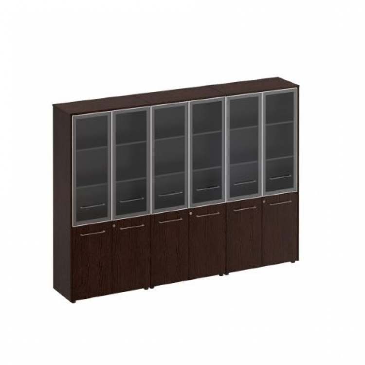 Шкаф комбинированный высокий (стекло + стекло + стекло) МЕ 378