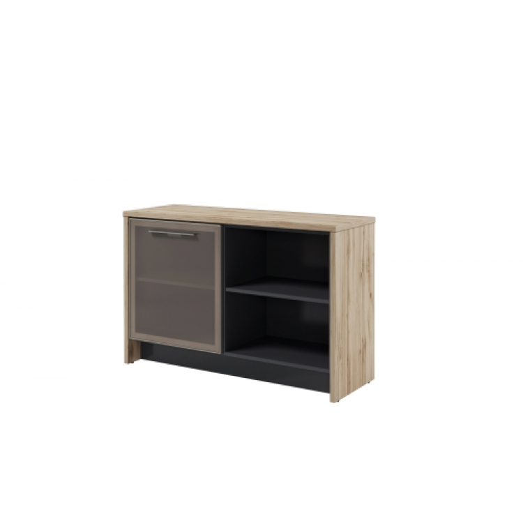 Тумба со стеклянной дверью в профиле Т-12-06л, левая