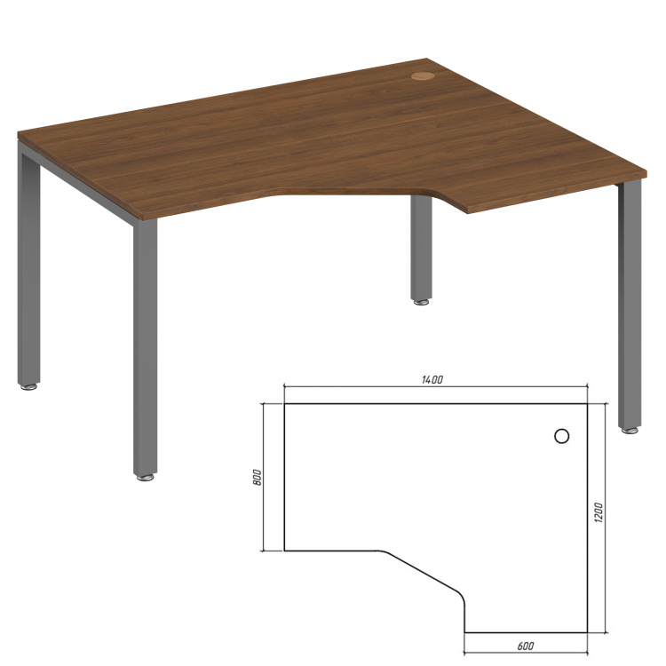 Эргономичный стол правый TDM322153