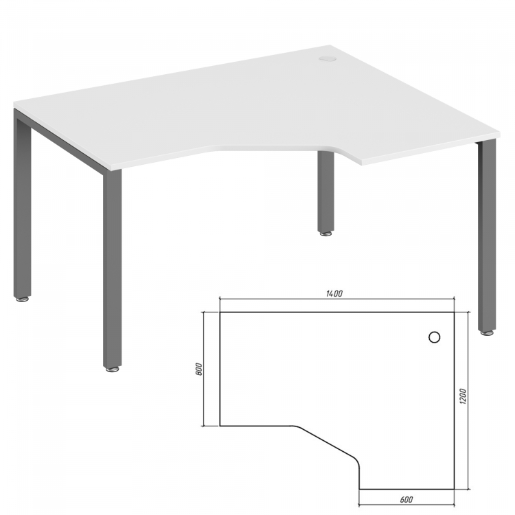 Эргономичный стол правый TDM322153